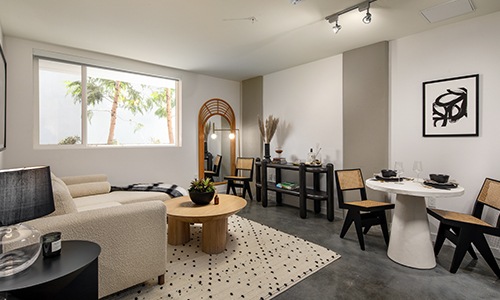 well lit and spacious living area